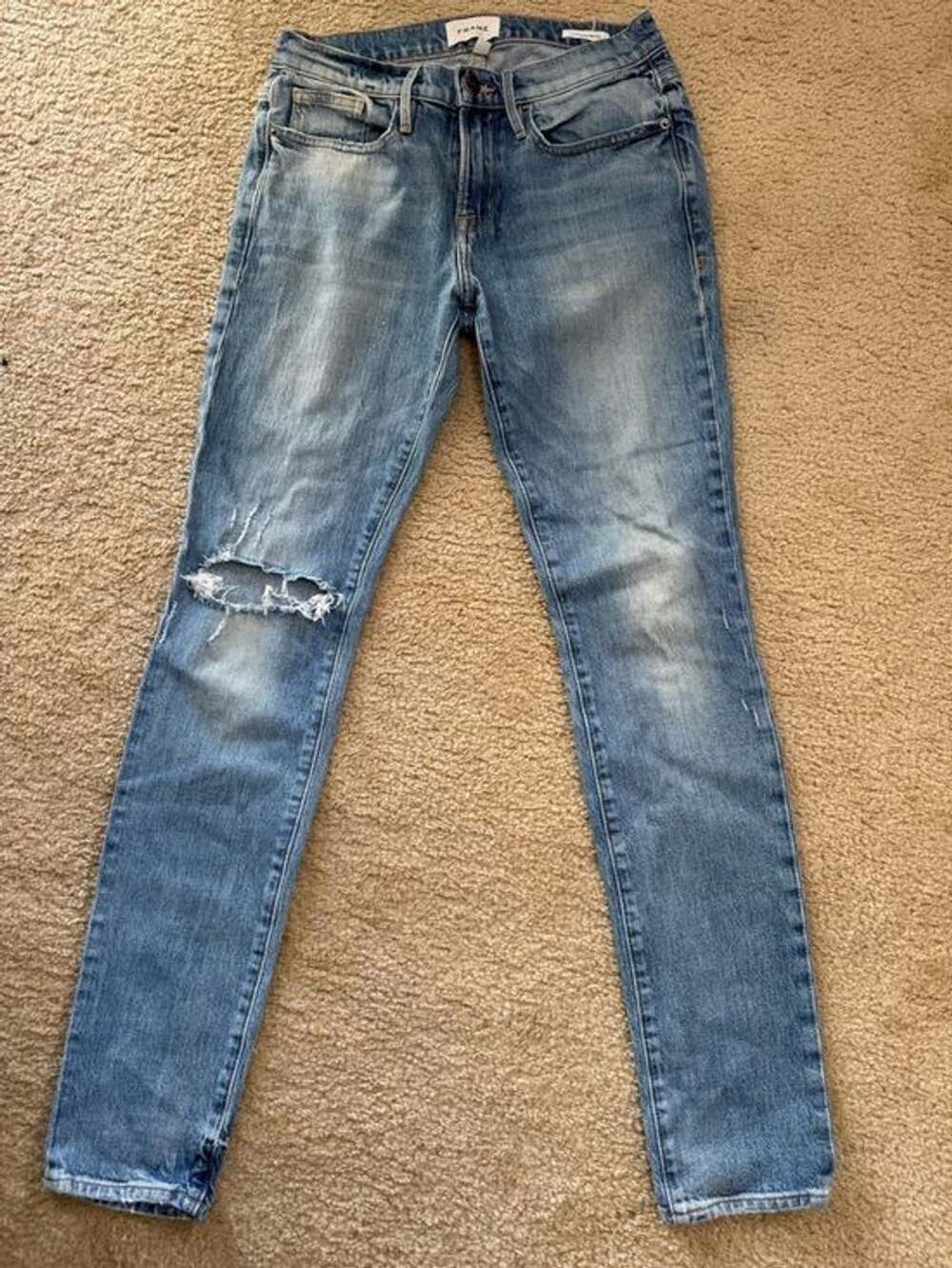 Frame L’Homme Skinny Designer Jeans Men’s 29 Distressed Knee Slim